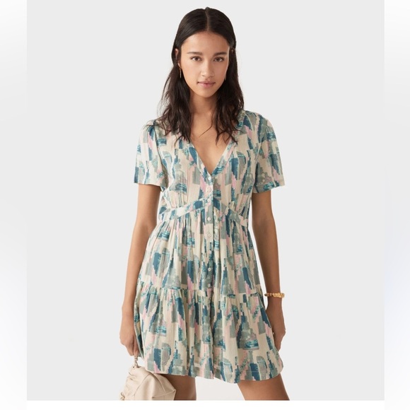 NWT BA&SH Talita Abstract Mini Dress - Picture 1 of 9
